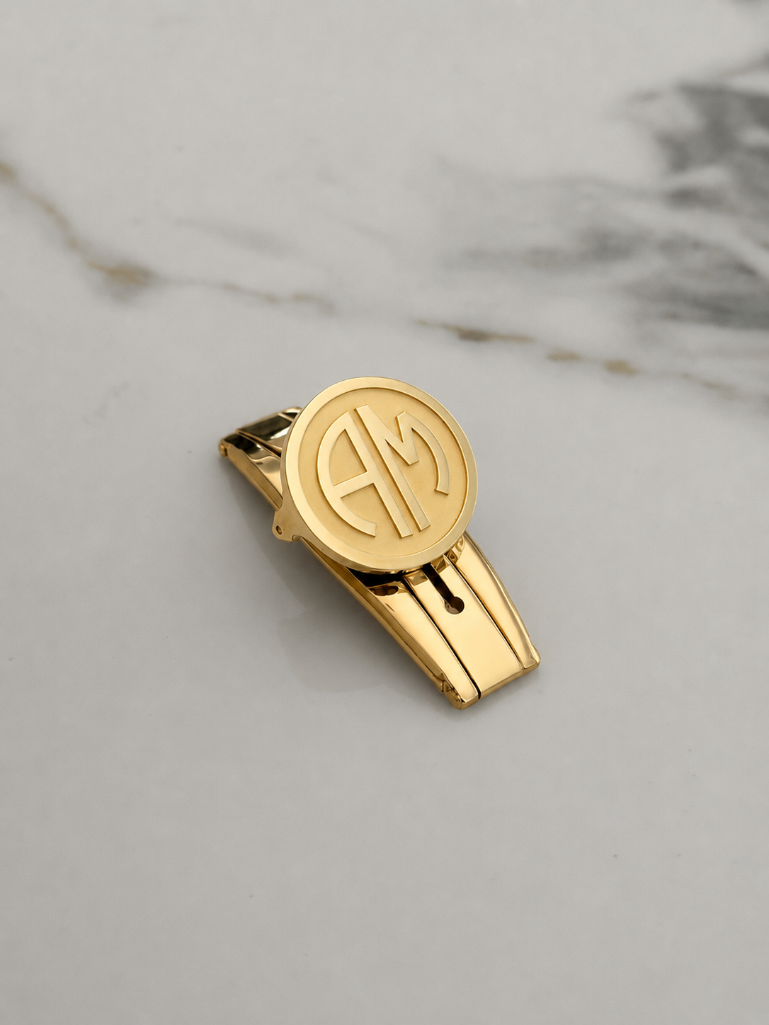 Personalised Deployant Watch Clasp — Solid Gold, Custom Engraved