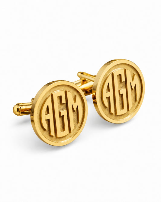 Personalised Cufflinks — Gold Plated Sterling Silver, Custom Engraved